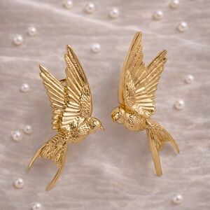 Swallow Bird Charming 18K Gold Stainless Steel Earrings
